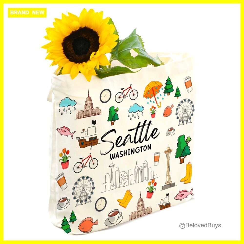 Canvas Tote Bag Reusable Grocery Shopping Travel Bag